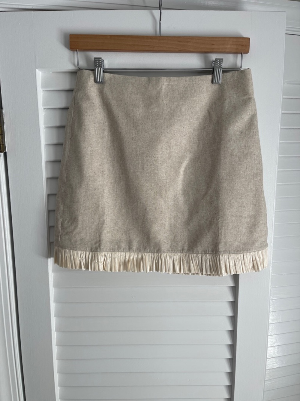 J. Crew Factory Neutral Fringe Mini Skirt